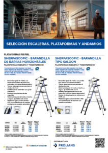 selección de escaleras, plataformas y andamios